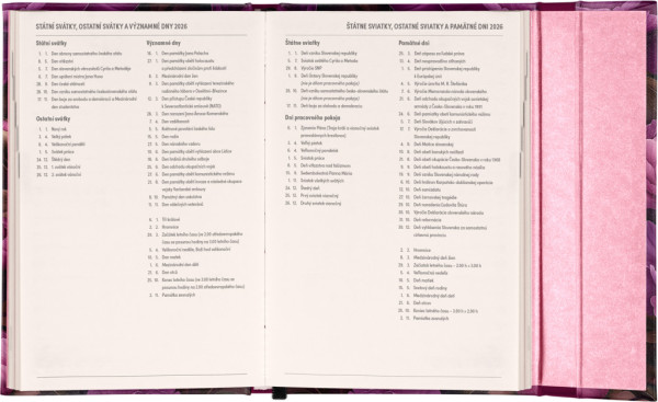 NOTIQUE Týždenný magnetický diár Fialové kvety 2026, 11 x 16 cm 5