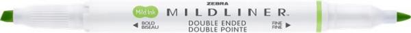 Zvýrazňovač, 1,0/3,5 mm, obojstranný, ZEBRA "Mildliner Cool & Refined", zelená 2