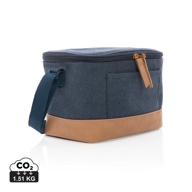 Malá chladiaca taška Impact z 16 oz. recykl. canvas AWARE™ modrá