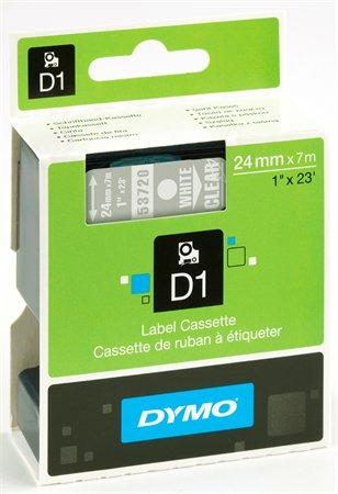 Páska do štítkovača, 24 mm x 7 m, DYMO "D1", číra-čierna 1