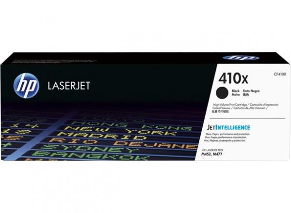 CF410X Laserový toner k tlačiarňam ColorLaserJet Pro M452, M477, HP 410X, čierna, 6,5k 1