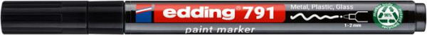 Lakový popisovač, 1-2 mm, PCR, EDDING „791“, čierny 1