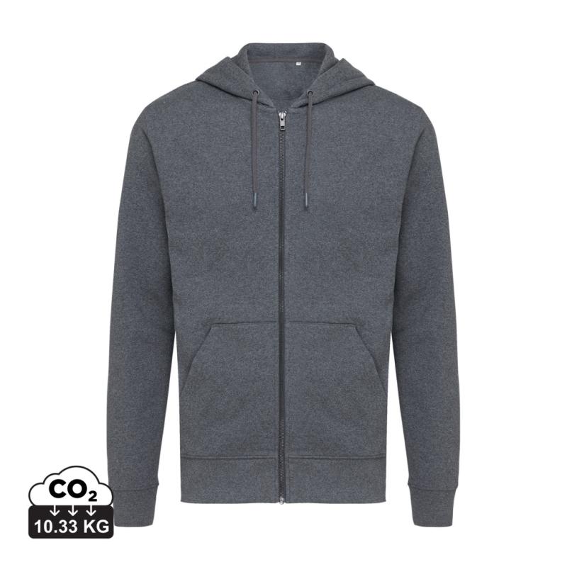 Mikina na zips s kapucňou IQONIQ Abisko z recykl. bavlny heather anthracite M