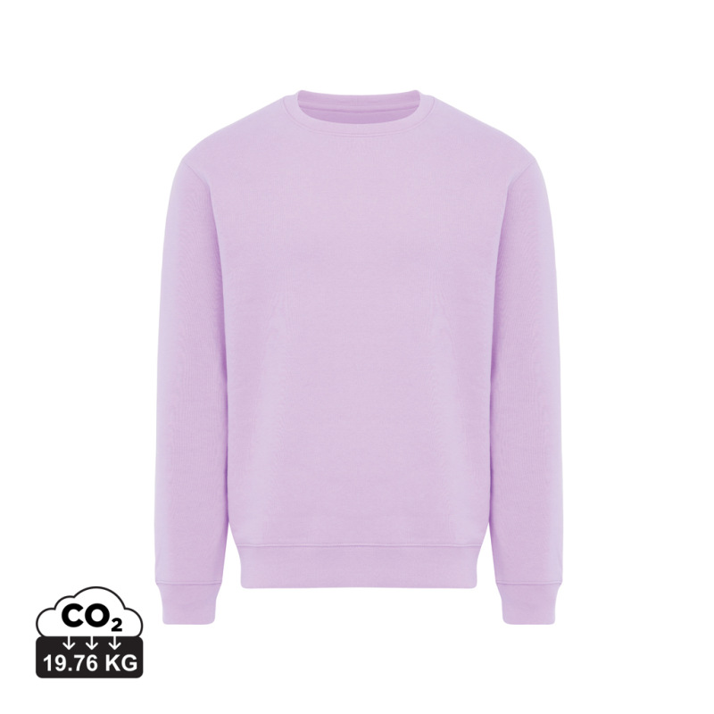 IQONIQ Toria Unisex mikina s okrúhl. výstrihom z rec. bavlny lavender XS