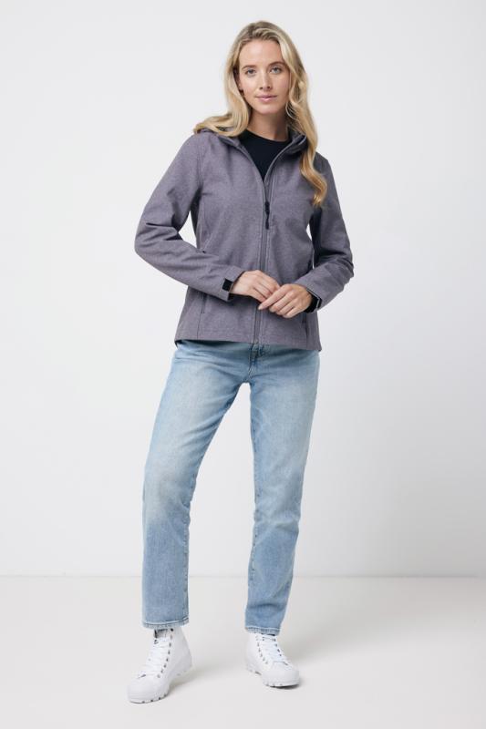 Dámska soft shell bunda IQONIQ Makalu z recykl. polyesteru vulcano heather grey XXL 6