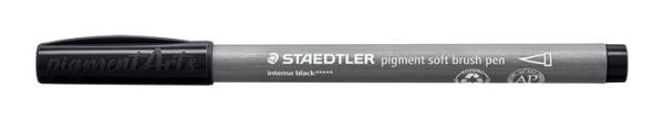 Fixka v tvare štetca, sada, STAEDTLER "Pigment 372", 6 rôznych odtieňov čiernej a sivej 8