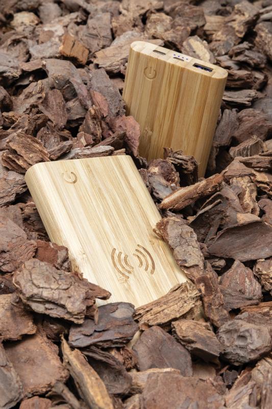 Bezdrôtová powerbanka 8 000 mAh 5W z bambusu hnedá 10