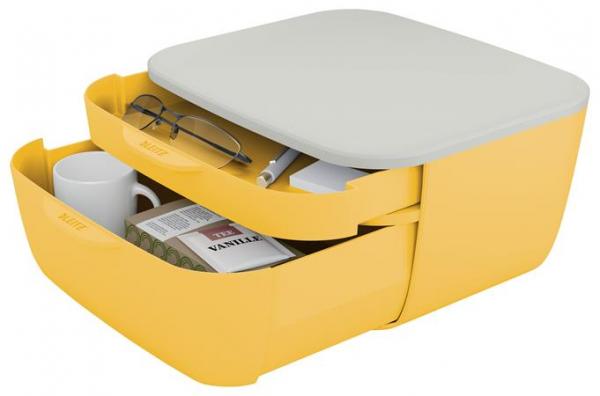 Zásuvkový box, plastový, 2 zásuvky, LEITZ "Cosy", teplá žltá 2
