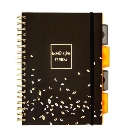 Špirálový zošit, B5, linajkový, 100 listový, PUKKA PAD "Rochelle & Jess Project Book", mix 3