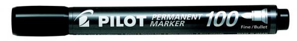 Permanentný popisovač, 1 mm, kužeľový, PILOT "Permanent Marker 100", čierny 1