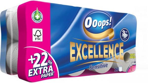 . Toaletný papier, 3-vrstvový, 16 kotúčov, "Ooops! Excellence" 1