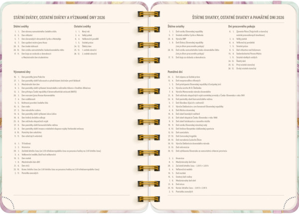 NOTIQUE Špirálový 18-mesačný diár Petito – Ružový mramor 2025/2026, 13 x 18 cm 4