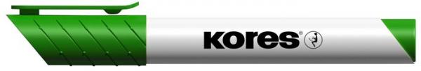 Popisovač na biele a flipchartové tabule, 1-3 mm, kužeľový hrot, KORES "K-Marker", zelený 1