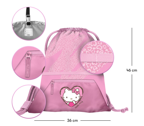 BAAGL Vrecko s priehradkou na zips Hello Kitty Sweet Leopard GRS 2