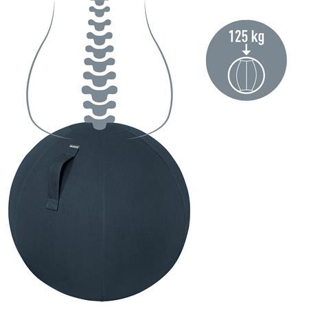 Gymnastická lopta na sedenie, LEITZ "Ergo Cosy", zamatová sivá 3