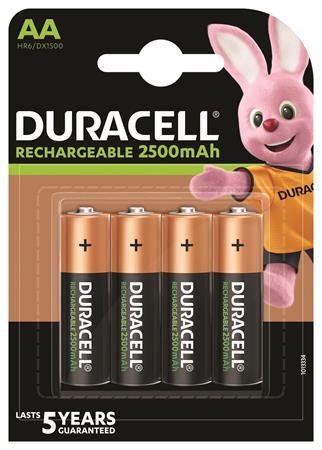 Nabíjateľná batéria, tužková AA, 4x2500 mAh, DURACELL 1