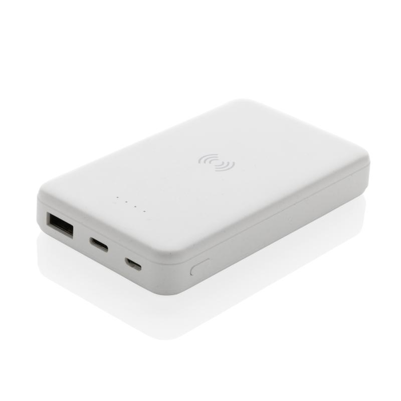 Bezdrôtová powerbanka 5000 mAh 5W z RCS recykl. plastu biela 3