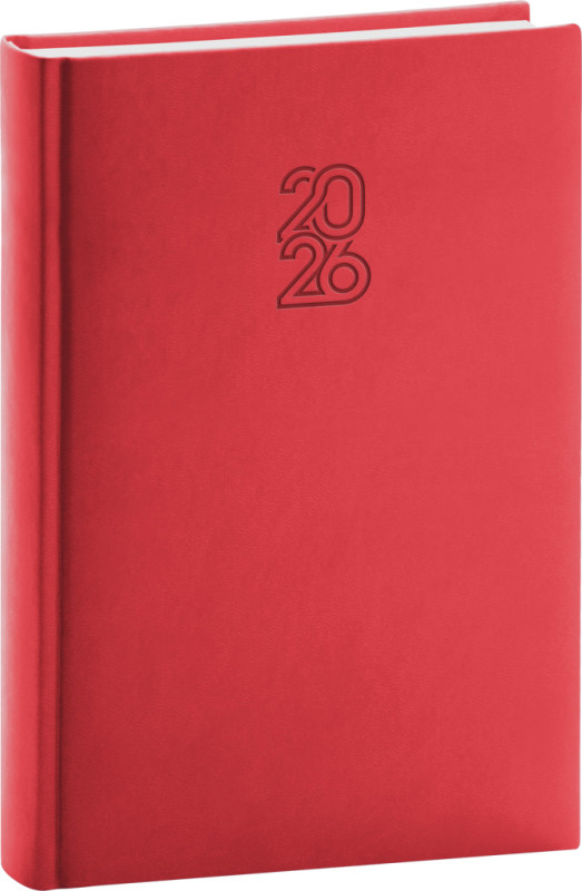 NOTIQUE Denný diár Aprint 2026, červený, 15 x 21 cm