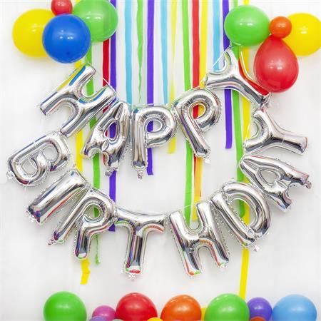 Balón, 40 cm, PUKKA PAD "Happy Birthday", strieborná 3