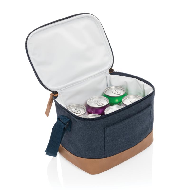 Malá chladiaca taška Impact z 16 oz. recykl. canvas AWARE™ modrá 2