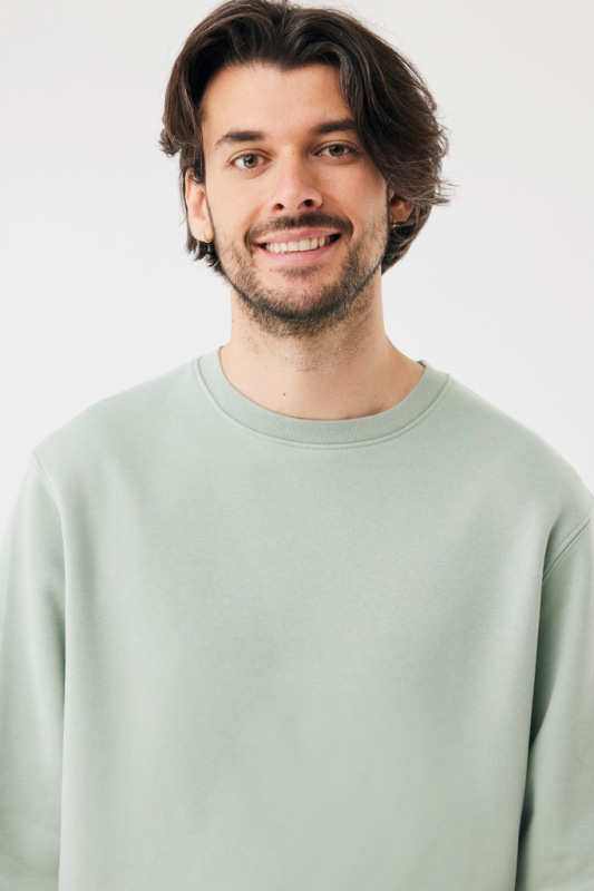 IQONIQ Toria Unisex mikina s okrúhl. výstrihom z rec. bavlny Iceberg green XXS 8