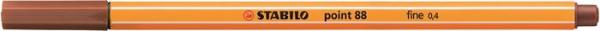 Liner, 0,4 mm, STABILO "Point 88", hrdzavá hnedá