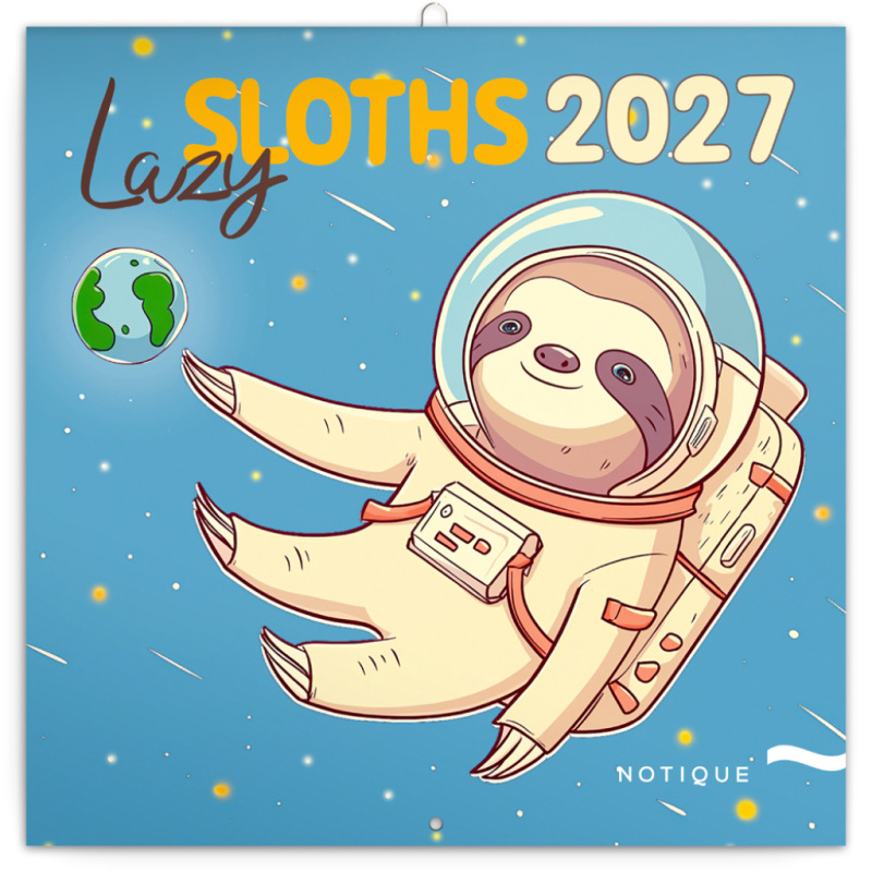 NOTIQUE Poznámkový kalendár Pohodoví leňochody 2027, 30 x 30 cm