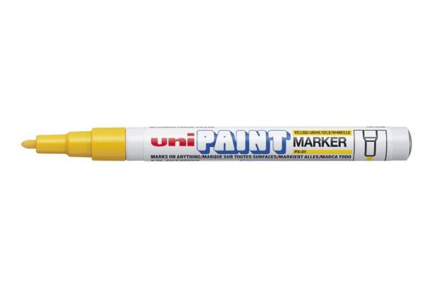 Lakový popisovač , 0,8-1,2 mm, UNI "PX-21", žltý 2