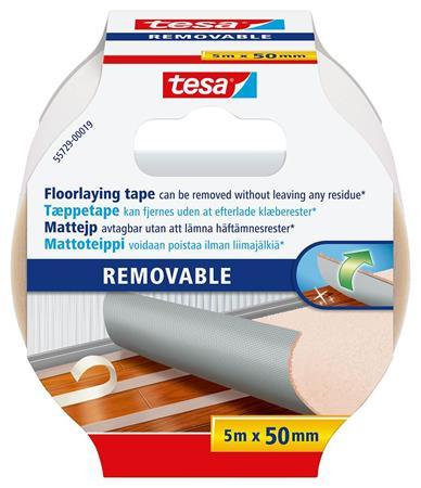 Lepiaca páska, obojstranná, spevnená textilom, 50 mm x 5 m, TESA "Removable" 1