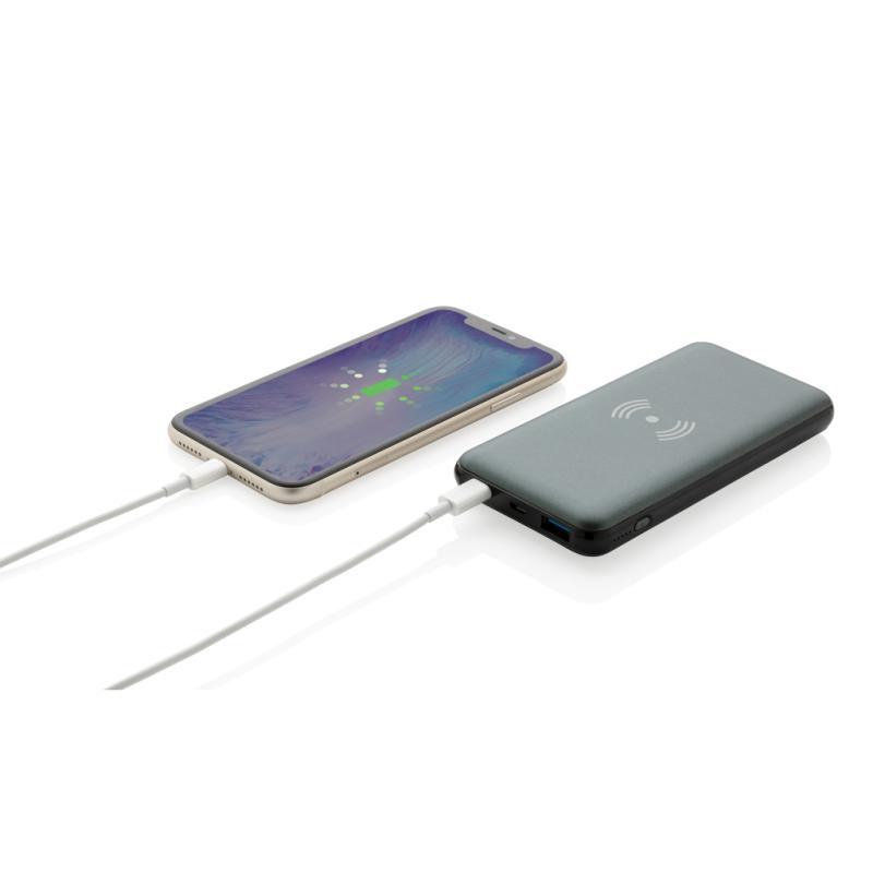 PD rýchlo nabíjacia bezdrôtová powerbanka 10 000 mAh 10 W sivá 8