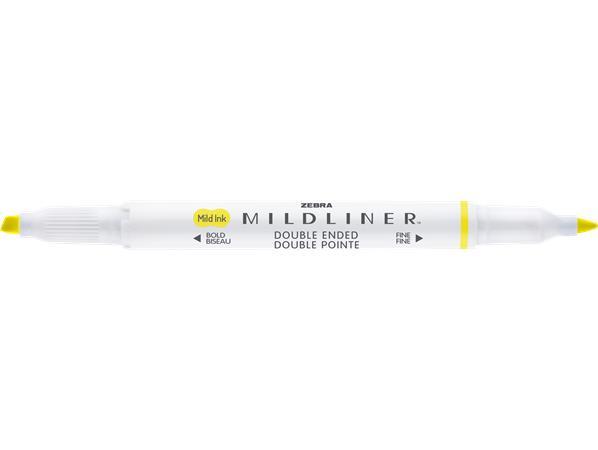 Zvýrazňovač, 1,0/3,5 mm, obojstranný, ZEBRA "Mildliner Fluorescent", žltá 2