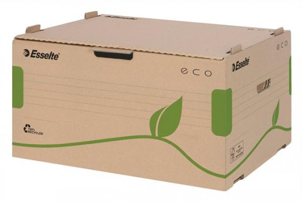 Archívny kontajner, recyklovaný kartón, dopredu otvárateľné veko, ESSELTE "Eco", hnedý 1