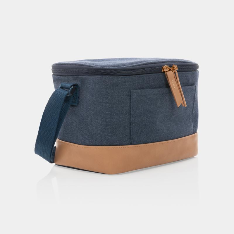 Malá chladiaca taška Impact z 16 oz. recykl. canvas AWARE™ modrá 1
