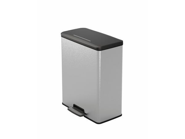 Odpadkový kôš, pedálový, recyklovaný plast, 65 l, CURVER "Deco bin", čierna/strieborná 1