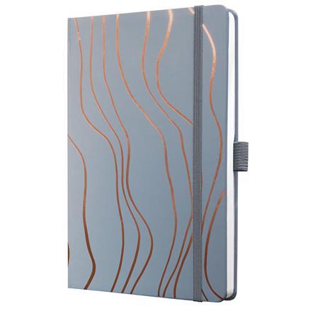 Zápisník, exkluzívny, 135x203 mm, linajkový, 87 listov, tvrdá obálka, SIGEL "Jolie", Grey