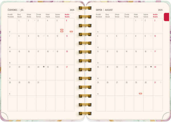 NOTIQUE Špirálový 18-mesačný diár Petito – Ružový mramor 2025/2026, 13 x 18 cm 3