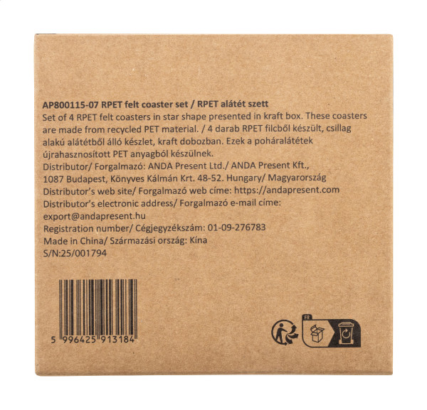 Vagnes chyba vianočných podtáckov z RPET 5