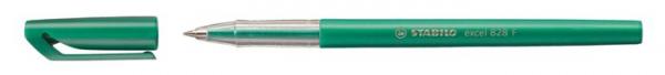 Guľôčkové pero, 0,38 mm, s vrchnákom, STABILO "Excel", zelené 2