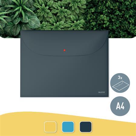 Obal na patent, 2 vrecká, A4, PP, LEITZ "Cosy", matná sivá 2