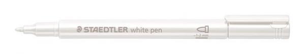 Dekoračný popisovač, 1-2 mm, kužeľový hrot, STAEDTLER "Design Journey Metallic Pen", biely 2