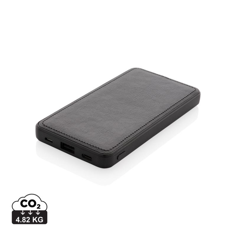 Powerbanka Tusca z PU 10 000 mAh čierna