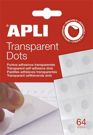 Lepiace bodky, odnímateľné, APLI "Transparent Dots", priesvitné 1