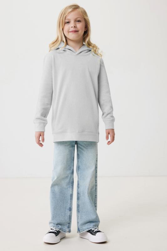 Detská mikina s bočnými vreckami IQONIQ Yengo z rec. bavlny light heather grey 7-8r (122-128cm) 8