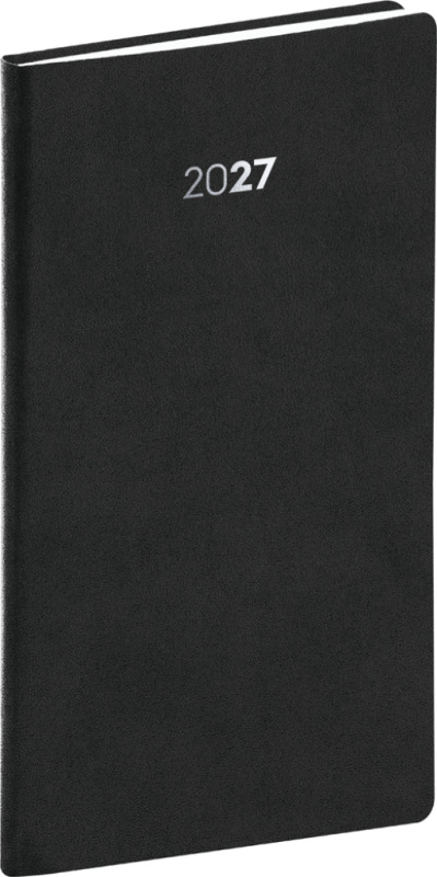 NOTIQUE Vreckový diár Balakon 2027, čierny, 9 x 15,5 cm