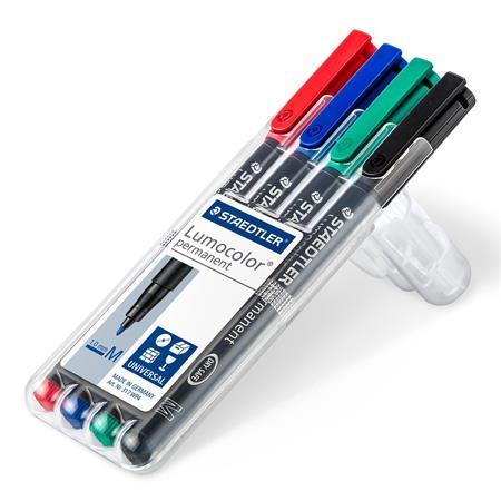 Permanentný popisovač, sada, OHP, 1 mm, STAEDTLER "317 M", 4 rôzne farby 2
