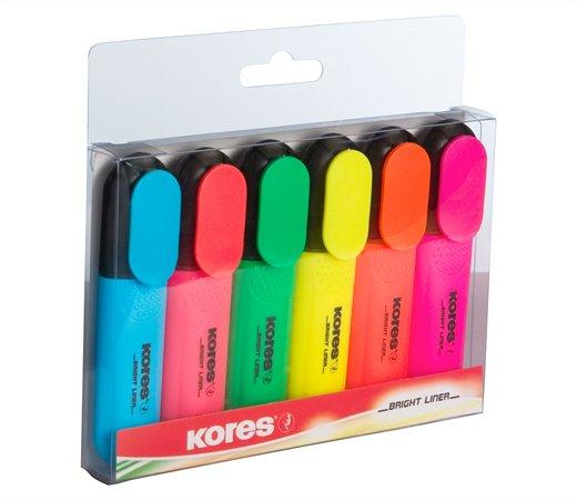 Zvýrazňovač, 0,5 - 5 mm, KORES, 6 rôznych farieb 1