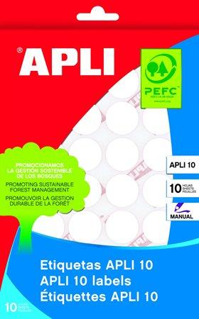 Etikety, okrúhle, priemer: 13 mm, ručne popisovateľné, APLI, 770 etikiet/bal 1