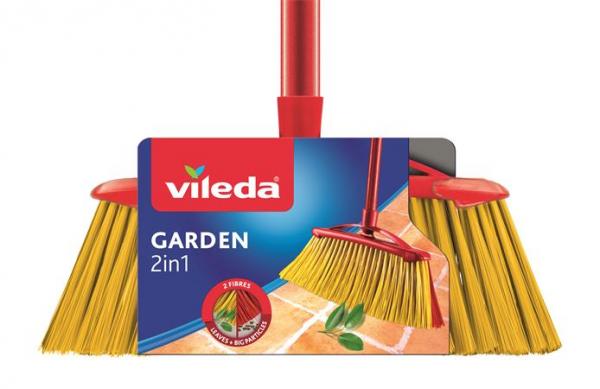 Metla, exteriérová, s rukoväťou, VILEDA "2in1 Garden" 1