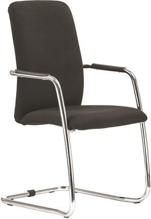. Konferenčná stolička, čalúnená, chromované nohy,"2181/S Magix", čierna 1