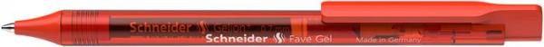Gélové pero, 0,4 mm, stláčací mechanizmus, SCHNEIDER "Fave Gel", červené 1